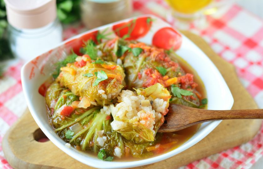 1. Этап. Вегетарианские голубцы из пекинской капусты: Приятного аппетита!