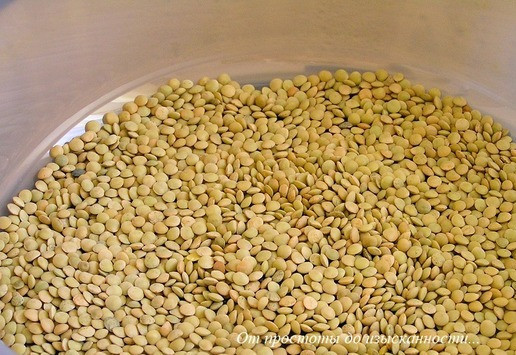 1. Этап. Чечевица с кабачками и шпинатом: Подготовьте пароварку: наполните резервуар для воды до отметки максимального уровня. Установите на место поддон для капель. Чечевицу выложите в чашу для супа пароварки. Нарежьте кабачок кубиками, чеснок дольками. Разморозьте шпинат, если нужно.