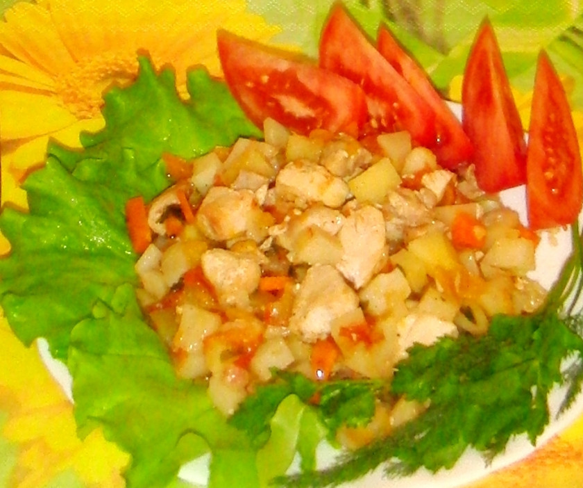 1. Этап. Куриное рагу в тыкве: Приятного аппетита!