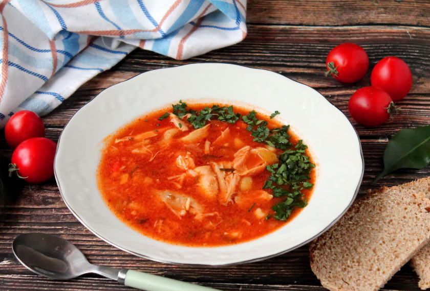 1. Этап. Томатный суп с кинзой: Приятного аппетита!