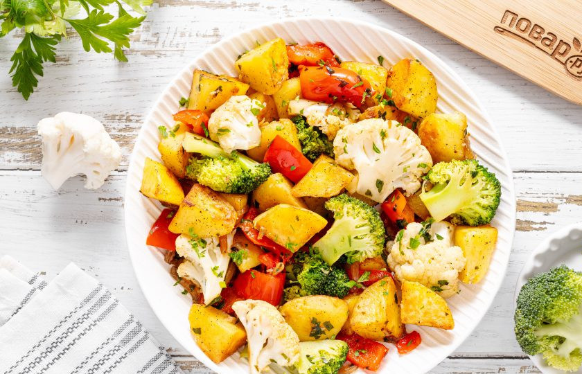 1. Этап. Картофель с брокколи и цветной капустой: Картофель с брокколи и цветной капустой готов, приятного вам аппетита!