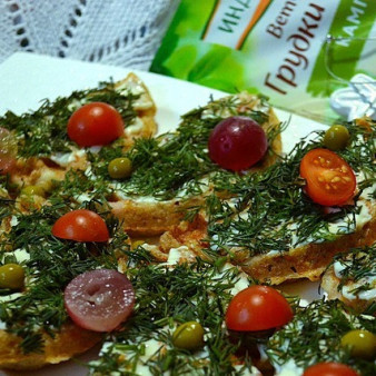 Творожно-овсяные вафли с ветчиной