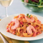 Creamy Shrimp Alfredo with Tomato and Basil