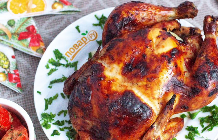 1. Этап. Курица, запеченная с аджикой: Приятного аппетита!