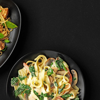 Shrimp Alfredo with Spinach