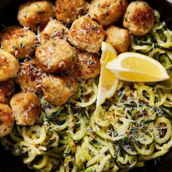Garlic Butter Meatballs & Zoodles