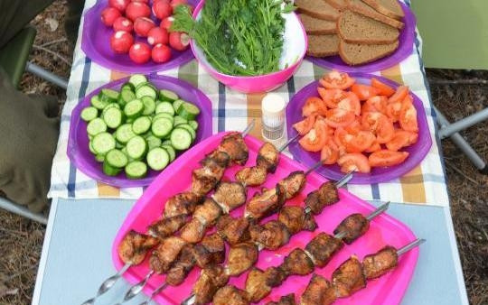 1. Этап. Шашлык из корейки свинины: Прожарьте шашлыки на мангале до готовности. Приятного аппетита!