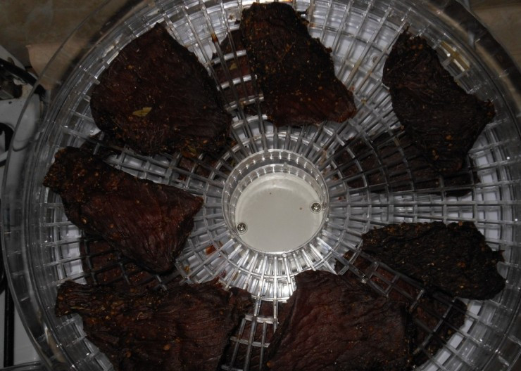 1. Этап. Сушеная говядина: А через два дня можно принимать результат, впрочем, если вы нарезали говядину кусками толще одного сантиметра, то время сушки придется увеличить.