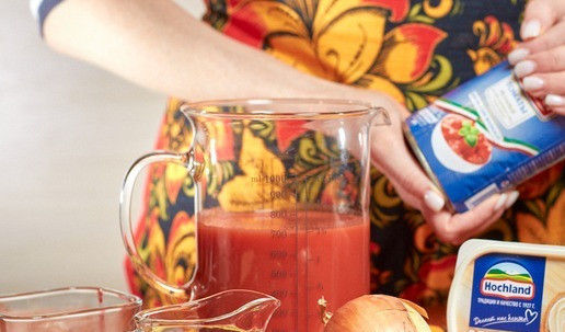 1. Этап. Томатно-сливочный суп: Подготовить все необходимые ингредиенты.