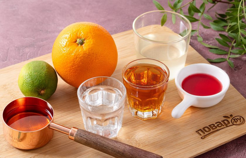 1. Этап. Гавайский пунш: Подготовьте все ингредиенты.