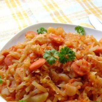 Рагу с сосиской