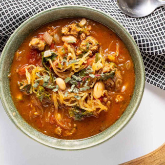 Spaghetti Squash Soup with Italian Sausage