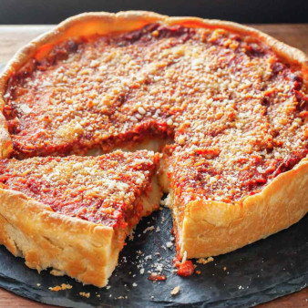 Chicago-Style Deep Dish Pizza with Italian Sausage
