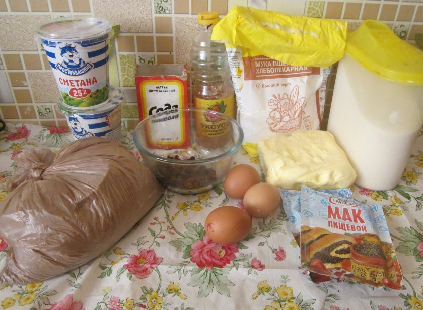 1. Этап. Торт еврейский: Подготовьте ингредиенты.