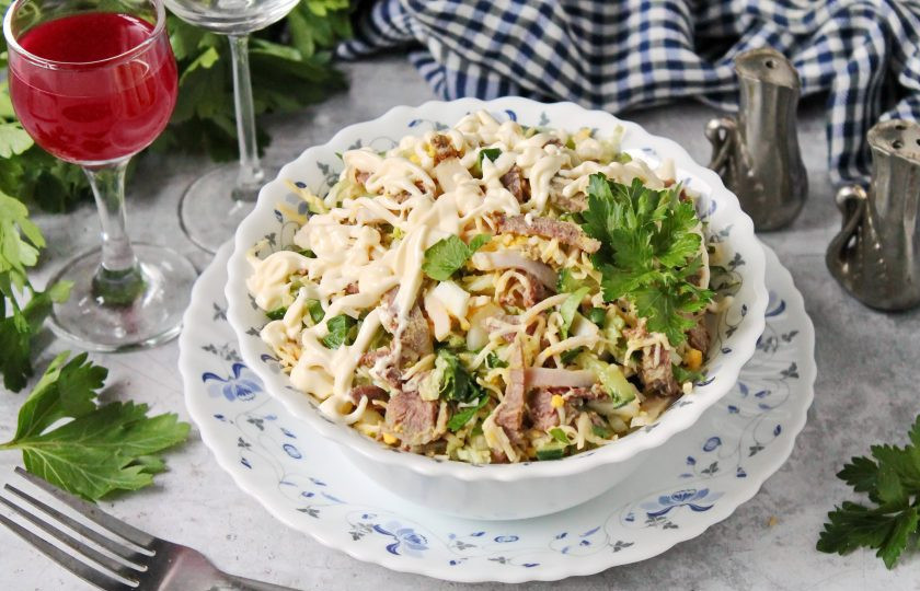 1. Этап. Салат Праздничный с говяжьим языком: Приятного аппетита!