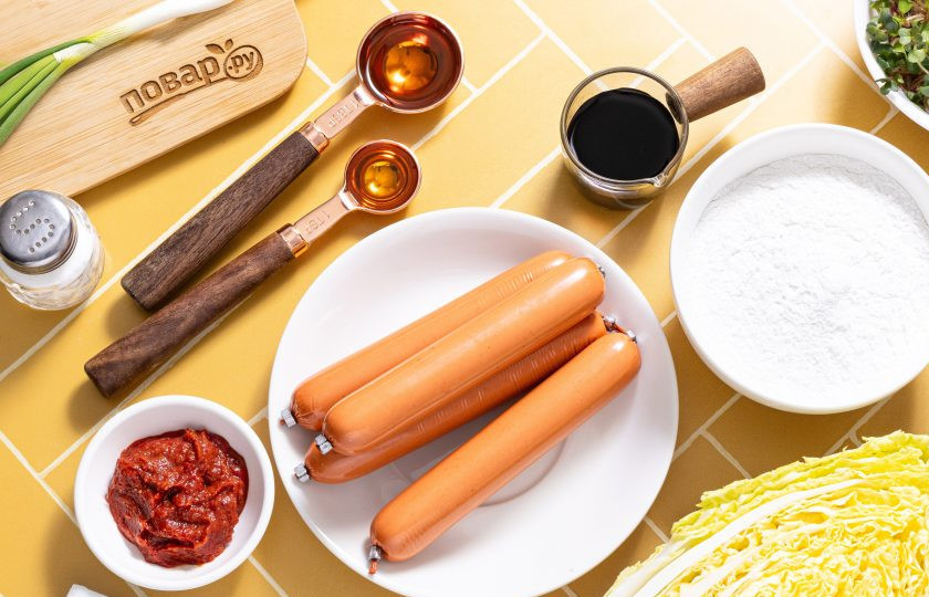 1. Этап. Рисовые токпокки: Подготовьте все ингредиенты.