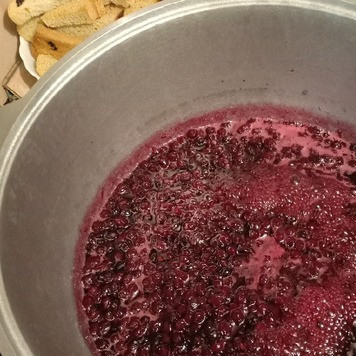 1. Этап. Варенье из ирги: Затем снова поставить таз с вареньем на плиту, дать закипеть, проварить 5мин, снимая пену, и снова остудить. Процесс варки повторить еще раз (всего 3 раза).