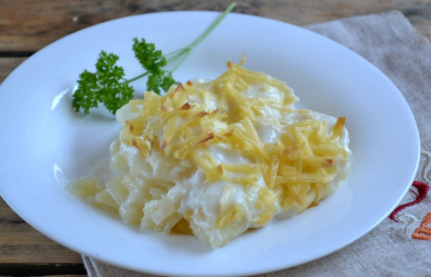 1. Этап. Картошка под соусом Бешамель: Картошка под соусом «Бешамель» готова. Приятного аппетита!