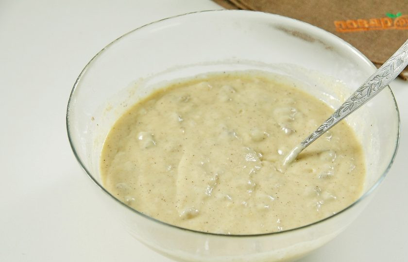 1. Этап. Тыквенный кекс с изюмом: Перемешайте все еще раз.