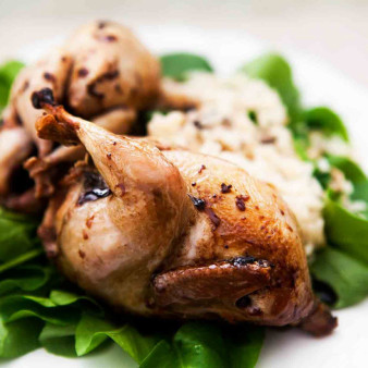 Roast Quail with Balsamic Reduction