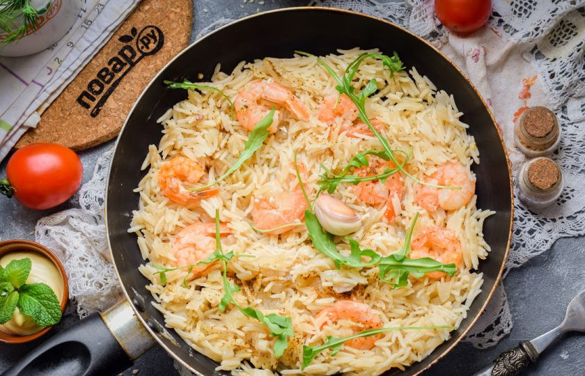 1. Этап. Ризотто с креветками: Готовое ризотто подавайте к столу. Приятного аппетита!