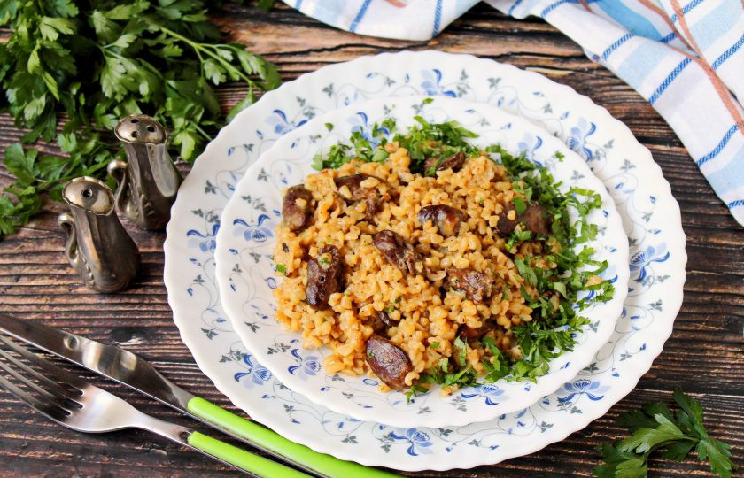 1. Этап. Булгур с куриными сердечками: Приятного аппетита!