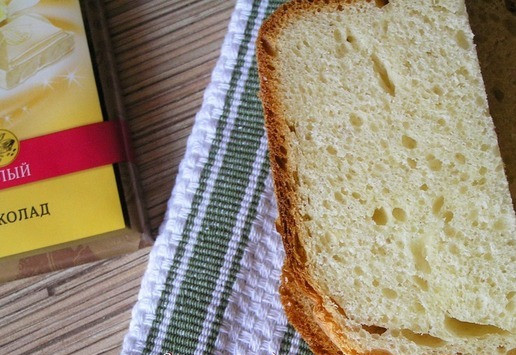 1. Этап. Молочный хлеб с белым шоколадом: Приятного аппетита!
