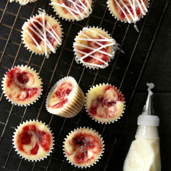Mini PB&J Cheesecakes