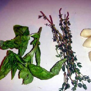 1. Этап. Запеченный Зити: базилик, тимьян, чеснок.