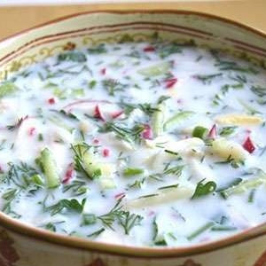 Окрошка (классический рецепт) на кефире