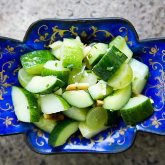 Cucumber Salad with Grapes and Almonds