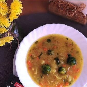 Капустный суп с рисовой полентой