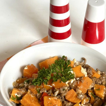 Батат с фаршем и фетой