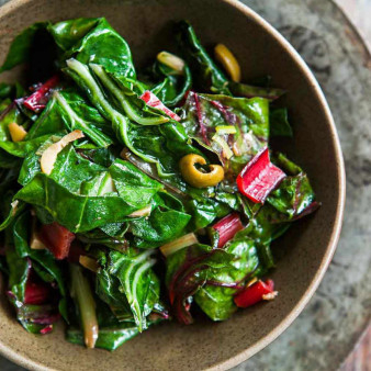 Swiss Chard with Olives