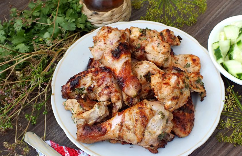 1. Этап. Шашлык из курицы с кинзой: Приятного аппетита!