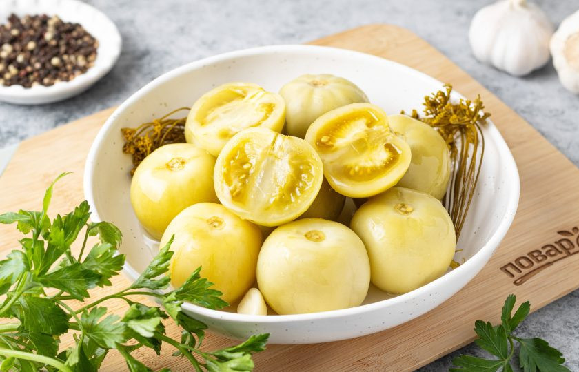 1. Этап. Соленые зеленые помидоры: Соленые зеленые помидоры готовы!