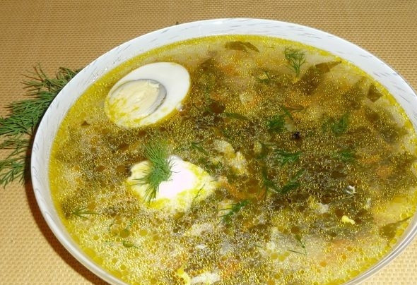 1. Этап. Щи из консервированного щавеля: Щи готовы! К ним вы можете добавить варёное яйцо, укроп и сметану. Посолите суп по вкусу. Приятного аппетита!