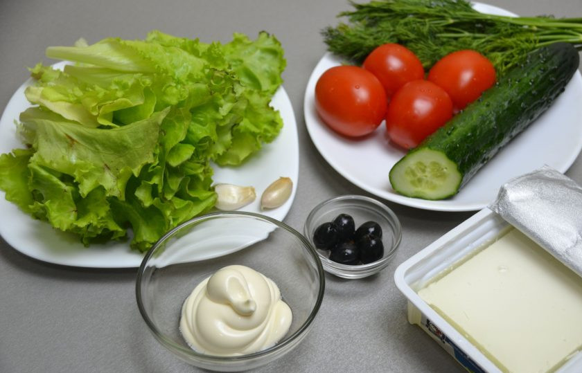 1. Этап. Закуска Зимний букет: Подготовьте ингредиенты.