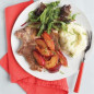 Pork Chops with Plums and Whipped Potatoes