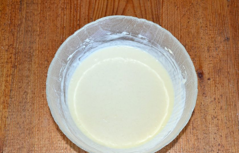 1. Этап. Торт Снежная королева: Все перемешайте. Крем готов.