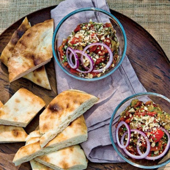 Grilled Eggplant Salad with Walnuts