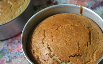 1. Этап. Торт на день рождения девочке 8 лет: 4. Выпекаем один большой румяный корж в духовке. Когда остынет, делим его на два-три коржа.