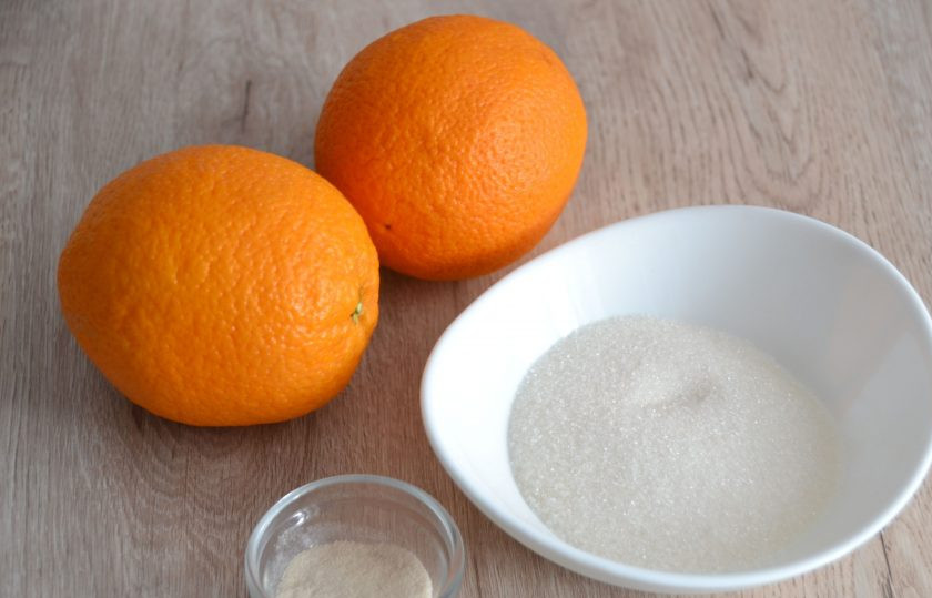 1. Этап. Апельсиновый мармелад на агар-агаре: Подготовьте ингредиенты.