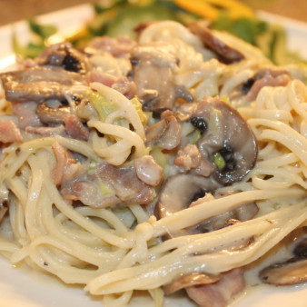 Макароны Карбонара со сливками