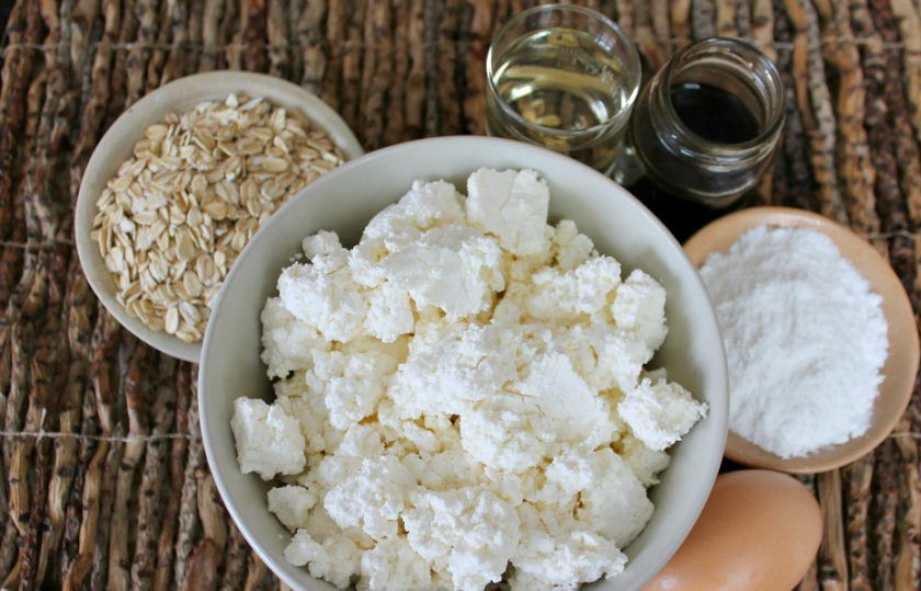 1. Этап. Сырники с овсянкой: Подготовим ингредиенты.