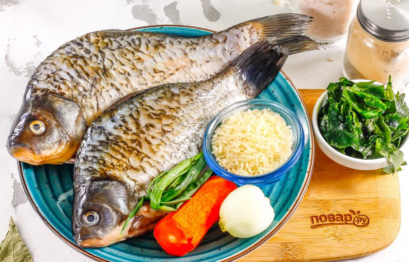 1. Этап. Рыбный суп с сельдереем: Подготовьте указанные ингредиенты.