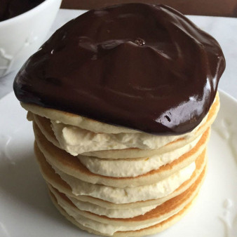 Boston Cream Pie Pancakes