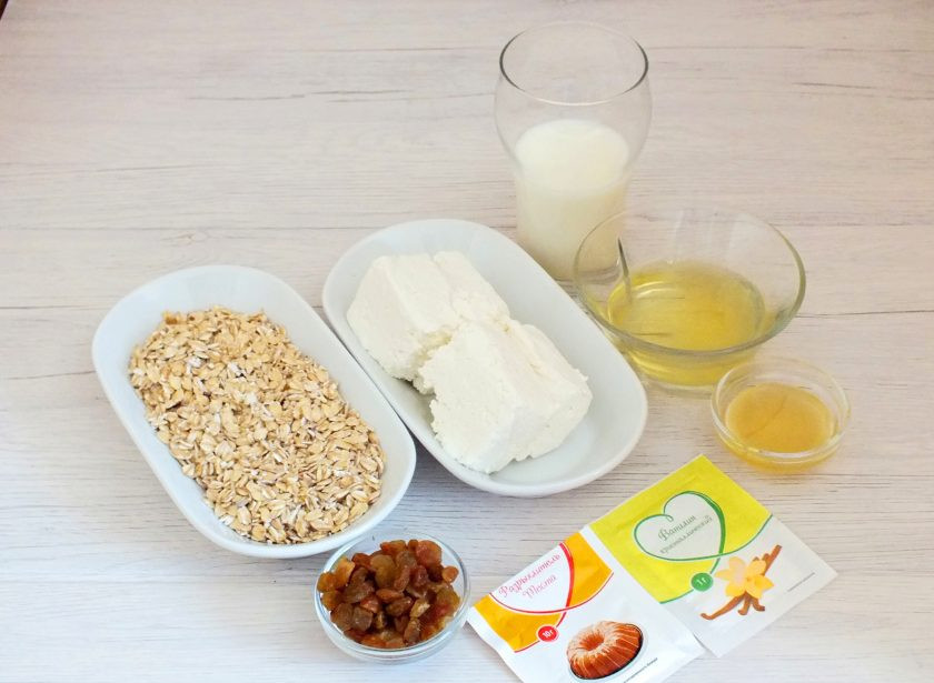 1. Этап. Творожное печенье без муки: Подготовьте необходимые ингредиенты.