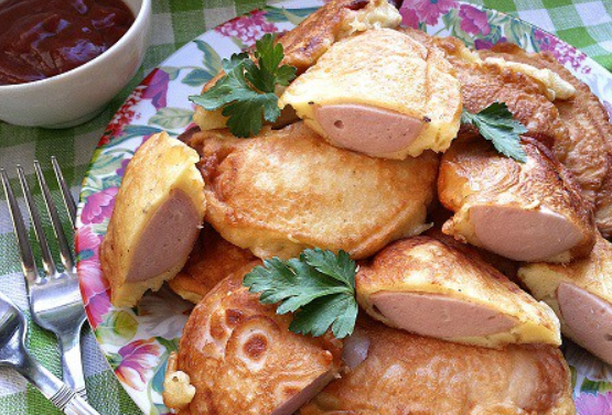 1. Этап. Сардельки в кляре: Приятного аппетита!