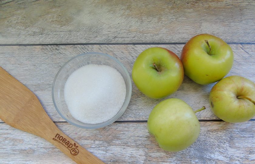 1. Этап. Тертый яблочный джем: Подготовьте ингредиенты для приготовления яблочного джема.